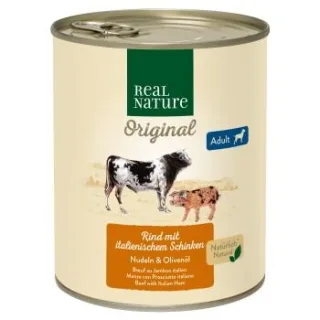 REAL NATURE Nassfutter Hund Adult Rind mit italienischem Schinken 6x800 g