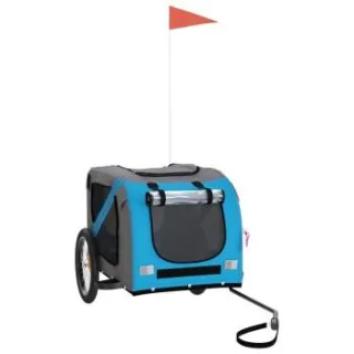 VidaXL Fahrradanhänger Hund 133,5 x 69 x 73,5 cm (L x B x H) blau