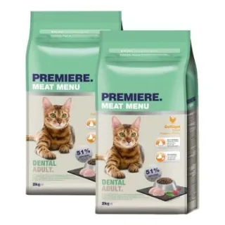 PREMIERE Meat Menu Trockenfutter Katze Adult Dental Geflügel 2x2 kg
