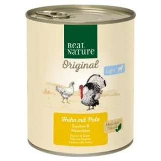 REAL NATURE Light Nassfutter Hund, Adult, Huhn und Pute 24x800 g