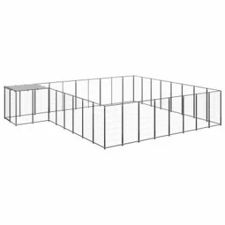 VidaXL Hundezwinger schwarz 5,5 m, 4,4 m, 1,1 m