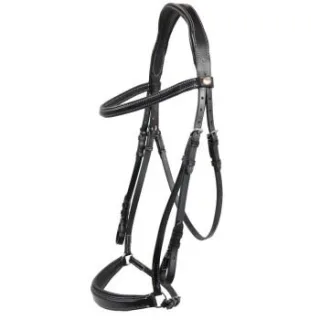 Hans Melzer Horse Equipment Hans Melzer Trense Rüspel schwarz/silber hannoversches Reithalfter Pony