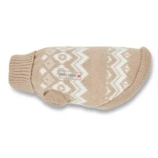 Wolters Strickpullover Norweger Mops & Co. Hundezubehör weiß / taupe 50 cm