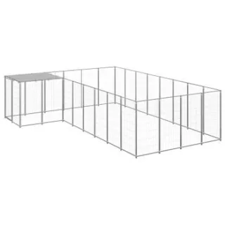 VidaXL Hundezwinger silber 3,3 m, 4,4 m, 1,1 m