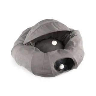 All for paws 3-in-1 Donut Katzentunnel grau