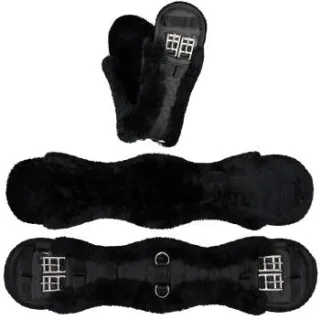 Equinate Kurzgurt Luke anatomisch Lammfell schwarz 80 cm