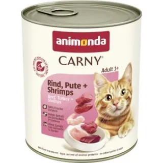 animonda Carny Nassfutter Katze Adult Rind, Pute und Shrimps 12x800 g