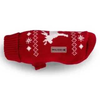 Wolters Strickpullover Elch Mops & Co. Hundezubehör weiß/ rot 50 cm