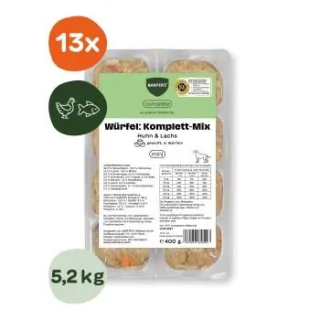 BARFER'S Würfel: Komplett-Mix Huhn & Lachs 13x400 g