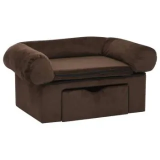 VidaXL Hundesofa Plüsch mit Schublade 75x50x38cm braun