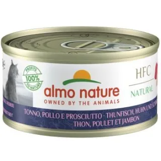 Almo nature Natural Thunfisch, Huhn und Schinken 24x70 g