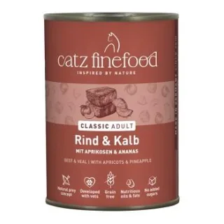 Catz finefood Nassfutter Katze Classic Adult Rind und Kalb 12x400 g