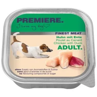 PREMIERE Finest Meat Nassfutter Hund, Adult, Huhn und Ente 20x150 g