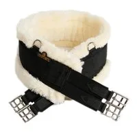 Kentucky Horsewear Lammfell Sattelgurt schwarz - 115 cm