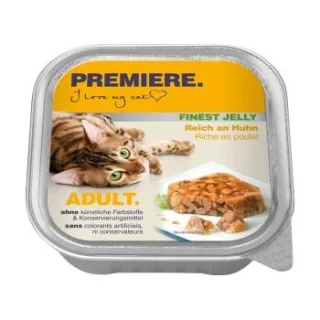 PREMIERE Finest Jelly Nassfutter Katze Adult Reich an Huhn 64x100 g