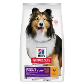 Hill's Science Plan Trockenfutter Hund, Sensitive Stomach & Skin, Medium & Large Breed Adult, mit Huhn 2x14 kg