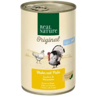 REAL NATURE Light Nassfutter Hund, Adult, Huhn mit Pute 12x400 g