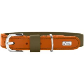 Dog Sport HUNTER Hundehalsband wolmar biothane x leder khaki M-L