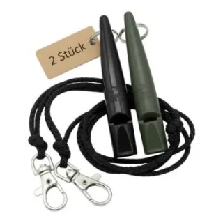 ACME 211.5 Doppelpack Hundepfeife mit Pfeifenband khaki