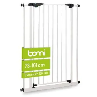 bomi Türschutzgitter Extrahoch 107 cm - Mira 73-161 cm in Weiß für Hunde & Katzen L-XXXL