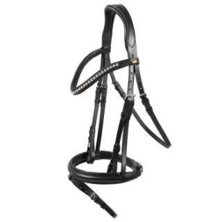 Hans Melzer Horse Equipment Hans Melzer Trense Valluhn schwarz/silber englisches Reithalfter Pony
