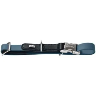 Dog Sport HUNTER Hundehalsung wolmar biothane x leder alu strong blau XL