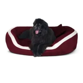 Tierlando ® PEPPER Orthopädisches Hundebett Hundesofa L XL XXL Velours MEGA DICK & WEICH dunkelrot 1,1 m, 30 cm, 85 cm