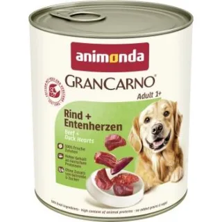 animonda GranCarno Original Nassfutter Hund Adult, Rind und Entenherzen 24x800 g