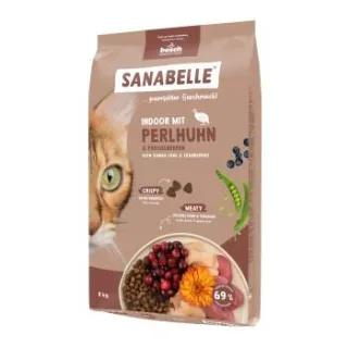 Sanabelle Trockenfutter Katze, Adult. Indoor, mit Perlhuhn 8 kg