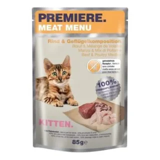 PREMIERE Meat Menu Nassfutter Kitten Rind und Geflügelkomposition 48x85 g