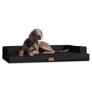 Tierlando ® Orthopädisches Design Hundesofa GIBSON VISCO Kunstleder kubische Form schwarz 1,5 m, 22 cm, 1 m