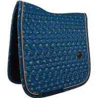 Kentucky Horsewear Dressurschabracke Velvet Pferdemuster FULL - Marineblau
