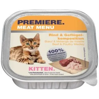 PREMIERE Meat Menu Nassfutter Kitten Rind und Geflügelkomposition 64x100 g