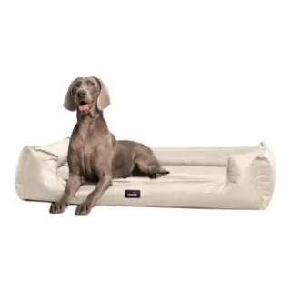 Tierlando GOOFY - Orthopädisches Hundebett aus Polyester inkl. Matratzenschoner creme 1,6 m, 25 cm, 1,1 m