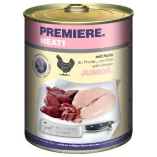 PREMIERE Meati Nassfutter Hund, Junior, mit Huhn 24x800 g