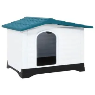 VidaXL Hundehütte aus Polypropylen blau 90 cm, 68 cm, 66 cm