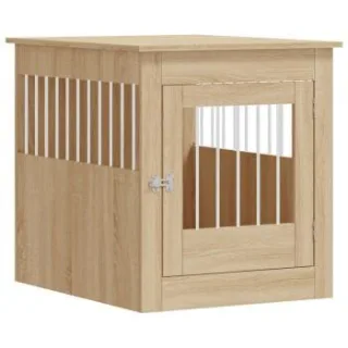 VidaXL Hundekäfig im Möbel-Stil eiche grau 80 cm, 64,5 cm, 71 cm