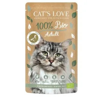 CAT'S LOVE Bio Nassfutter Katze Adult in Gelee Ente 12x100 g