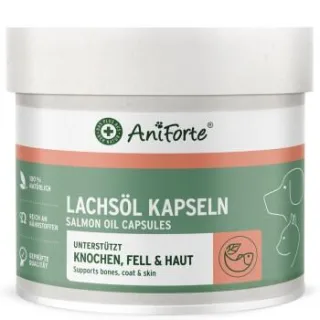 AniForte Omega-3 Kapseln für Hunde & Katzen 200 Stück - Nährstoffreiche Fischöl Kapseln