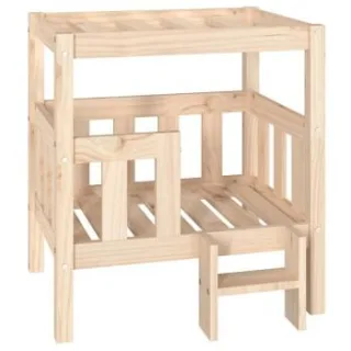 VidaXL erhöhtes Hundebett aus Kiefernholz naturfarben 43 cm, 70 cm, 43 cm