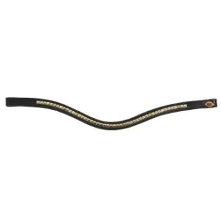 Hans Melzer Horse Equipment Hans Melzer Stirnriemen Bredeneek schwarz/messing WB (Warmblut)