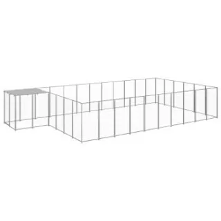 VidaXL Hundezwinger silber 6,6 m, 3,3 m, 1,1 m