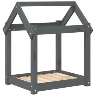 VidaXL Hundebett S (61x50x70 cm) aus Kiefernholz grau
