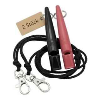 ACME 210.5 Doppelpack Hundepfeife mit Pfeifenband leuchtendes rosa