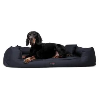 Tierlando GOOFY - Orthopädisches Hundebett aus Polyester inkl. Matratzenschoner dunkelblau 90 cm, 22 cm, 75 cm
