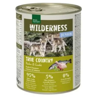 REAL NATURE WILDERNESS Nassfutter Hund, Junior, True Country, Huhn und Lachs 12x800 g