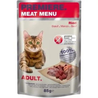 PREMIERE Meat Menu Nassfutter Katze Adult Rind 48x85 g