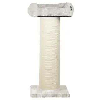 Rohrschneider ® XXL Kratzbaum, Cord-Bezug, tauschbare Kratzmatte, Bett waschbar beige 45 cm, 55 cm, 1,07 m