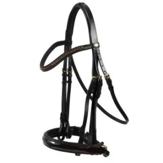 Hans Melzer Horse Equipment Hans Melzer Kandare Krusemark schwarz/braun messing LACK Pony