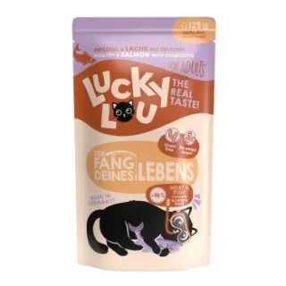 Lucky Lou Nassfutter Katze Adult Geflügel und Lachs 64x125 g